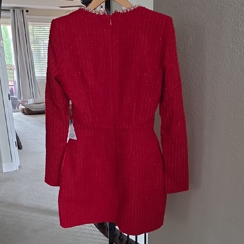 NADINE MERABI Red Long Sleeve Dress - Picture 4 of 7